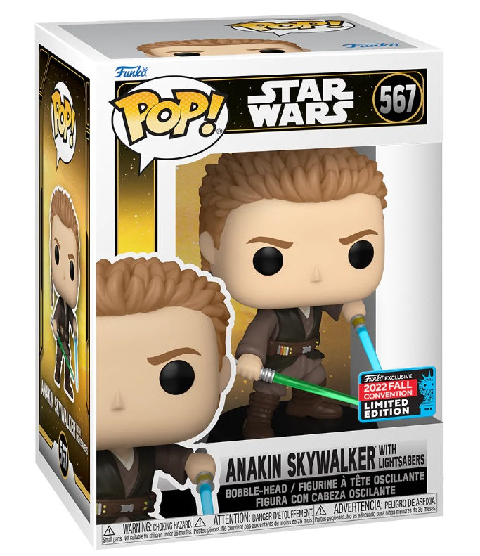 Pre-Order: Star Wars - Anakin Skywalker with Lightsabers NYCC 2022 Fall Convention Exclusive Pop! Vinyl